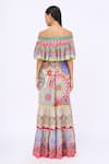 Siddhartha Bansal_Multi Color Crepe Printed Samsara Engineered Straight Neck Lotus Dress _at_Aza_Fashions