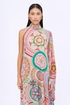 Shop_Siddhartha Bansal_Multi Color Crepe Printed Floral Round High Neck Stayin Alive Dress _Online_at_Aza_Fashions