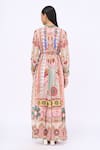 Shop_Siddhartha Bansal_Multi Color Crepe Printed Kaleidoscopic Round Kaftan Dress _at_Aza_Fashions