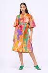 Buy_Siddhartha Bansal_Multi Color Cotton Poplin Printed Engineered Escape Shirt Dress With Belt _at_Aza_Fashions