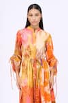 Shop_Siddhartha Bansal_Multi Color Cotton Poplin Printed Day Bloom Mandarin Collar Shirt Dress _Online_at_Aza_Fashions