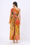 Shop_Siddhartha Bansal_Multi Color Chiffon Printed Abstract Asymmetric Sofia Dress _at_Aza_Fashions