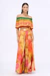 Buy_Siddhartha Bansal_Multi Color Crepe Printed Stripe Straight Neck Love Struck Top And Pant Set _at_Aza_Fashions