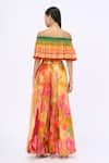 Shop_Siddhartha Bansal_Multi Color Crepe Printed Stripe Straight Neck Love Struck Top And Pant Set _at_Aza_Fashions