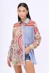 Buy_Siddhartha Bansal_Blue Crepe Printed Samsara Collar Tutti Shirt _Online_at_Aza_Fashions