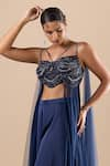 Shop_RAJ ARORA_Blue Armani Satin Embroidery Sequin Sweetheart Crystal Crop Top And Palazzo Set _Online_at_Aza_Fashions