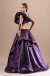 Shop_RAJ ARORA_Purple Net Embellished Crystal V Neck Swarovski Gown _Online_at_Aza_Fashions