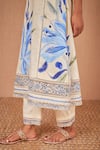 Buy_Bhawna Sethi_Yellow Kurta Pure Cotton Silk Printed Floral V Neck Canary A-line Set _Online_at_Aza_Fashions