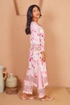 Shop_Bhawna Sethi_Pink Kurta Pure Cotton Silk Printed Floral Notched Round Rosella With Pant _Online_at_Aza_Fashions