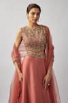 Buy_FATIZ_Pink Lehenga And Blouse Silk Organza Hand Embroidered Zardosi Cutdana Set _Online_at_Aza_Fashions