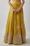 FATIZ Yellow Tissue, Georgette, Tulle Cut Work, Hand Embroidered Blouse Lehenga Set Online at Aza Fashions FATIZ_Yellow Tissue, Georgette, Tulle Cut Work, Hand Embroidered Blouse Lehenga Set _Online_at_Aza_Fashions