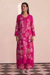 Buy One Not Two Pink Silk, Satin, Cotton Embroidery, Sequins, Beads Floral Kurta And Pant Set at Aza Fashions Buy_One Not Two_Pink Silk, Satin, Cotton Embroidery, Sequins, Beads Floral Kurta And Pant Set _at_Aza_Fashions