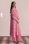 Shop_One Not Two_Pink Silk, Satin, Cotton Beads, Sequins, Embroidery Round Neck Kurta And Pant Set _Online_at_Aza_Fashions