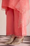 One Not Two_Coral Organza Embroidered Sequins And Beaded Dupatta _Online_at_Aza_Fashions