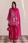 Buy_One Not Two_Pink Tabby Silk Embroidered Sequins Work Scalloped Dupatta _Online_at_Aza_Fashions