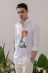 Shop_Amrit Dawani_White Cotton Handpainted Chess Pattern Shirt _Online_at_Aza_Fashions