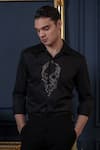 Buy_Amrit Dawani_Black Cotton Embellished Bead Placed Shirt 