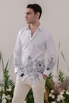 Shop_Amrit Dawani_White Cotton Handpainted Doodling Scenic Shirt _Online_at_Aza_Fashions