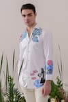 Buy_Amrit Dawani_White Cotton Handpainted Fish Shirt _Online_at_Aza_Fashions