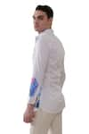 Amrit Dawani_White Cotton Handpainted Fish Shirt _at_Aza_Fashions