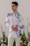 Shop_Amrit Dawani_White Cotton Handpainted Fish Shirt 