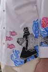 Amrit Dawani_White Cotton Handpainted Fish Shirt _Online