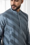 Shop_Darshika Menswear_Grey Cotton Silk Pintucked Kurta And Pant Set _Online_at_Aza_Fashions