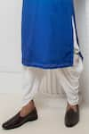 Darshika Menswear_Blue Silk Embroidered Elephant Motif Ombre Kurta And Pant Set _Online_at_Aza_Fashions