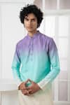 Buy_Darshika Menswear_Purple Silk Ombre Shaded Kurta And Pant Set _Online_at_Aza_Fashions