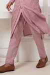 Buy_Darshika Menswear_Purple Cotton Silk Pintucked Kurta And Pyjama Set _Online_at_Aza_Fashions