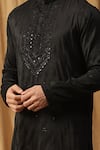 Shop_Kudrat Couture_Black Silk Embroidered Zardosi Rooh Chanderi Motif Kurta And Pant Set _Online_at_Aza_Fashions