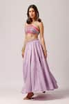 Shop_Anshika Tak Label_Purple Blouse Beaded Embroidered Halter Neck Dream Lehenga Set _Online_at_Aza_Fashions