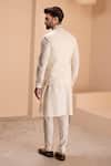 Shop_AMIT ARORA_Cream Banarasi Silk Embroidery Gullista Bundi Kurta Set _at_Aza_Fashions