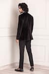 Shop_AMIT ARORA_Black Velvet Embroidery Cutdana Swerve Embellished Tuxedo With Trouser _at_Aza_Fashions