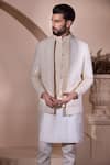 Buy_AMIT ARORA_Cream Jacket Silk Hand Embroidered With Kurta Set _Online_at_Aza_Fashions