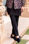 AMIT ARORA_Black Jacket And Kurta Silk Hand Embroidery Kashmiri Bandhgala With Set _Online_at_Aza_Fashions