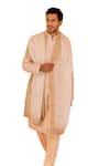 Buy_AMIT ARORA_Cream Raw Silk Embroidery Gullista Sherwani Set _Online_at_Aza_Fashions