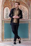 Buy_AMIT ARORA_Black Cord Embroidery Sequin Sprinkle Bundi Kurta Set _at_Aza_Fashions