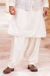 Buy_AMIT ARORA_Cream Raw Silk Embroidery Kashmiri Paisley Bundi Kurta Set _Online_at_Aza_Fashions