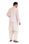 Buy_AMIT ARORA_Cream Raw Silk Embroidery Kashmiri Paisley Bundi Kurta Set 