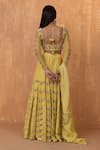 Shop_RADHA SHARMA_Yellow Silk Chanderi Embroidery Pearl Round Neck Gul Sequin Lehenga Set _at_Aza_Fashions