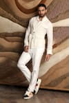 Buy_Ankur J_White Jason Textured Shacket Trouser Set _at_Aza_Fashions