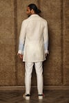 Shop_Ankur J_White Linen Textured Colorblock Shacket And Trouser Set _at_Aza_Fashions