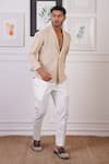 Ankur J_Beige Embellished Shirt _at_Aza_Fashions