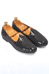 Buy_Domani_Black Metal Applique Dazzler Embroidered Juttis _at_Aza_Fashions