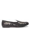 Buy_Domani_Black Metal Applique Dazzler Embroidered Juttis _Online_at_Aza_Fashions