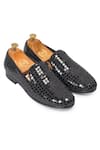 Buy_Domani_Black Metal Applique Dazzler Work Slip Ons _at_Aza_Fashions