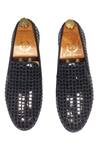 Buy_Domani_Black Metal Applique Dazzler Work Slip Ons _Online_at_Aza_Fashions