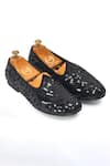 Buy_Domani_Black Sequin Embroidered Juttis _at_Aza_Fashions