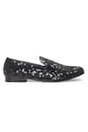 Domani_Black Sequin Embroidered Slip Ons _Online_at_Aza_Fashions